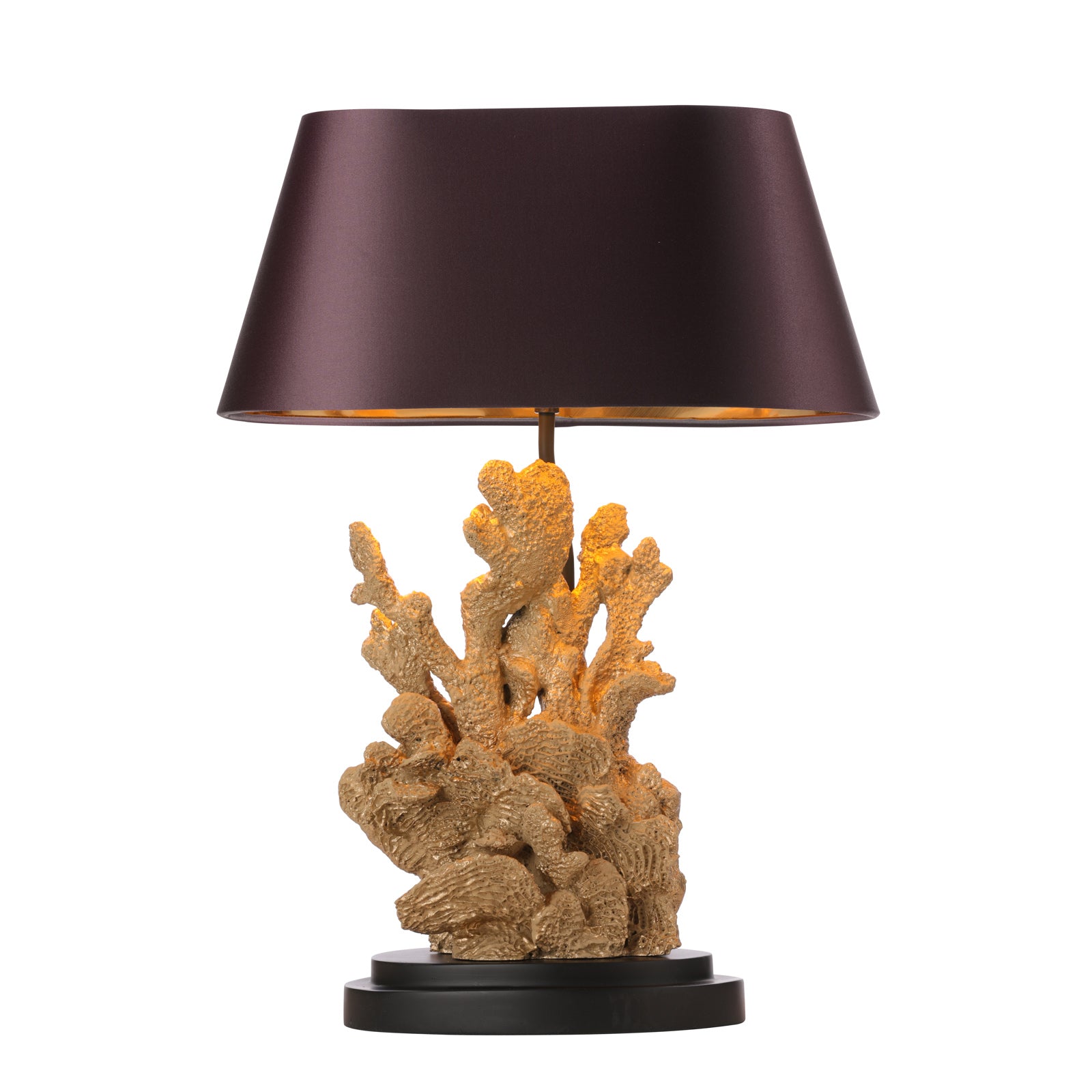 Korallion Table Lamp In Chalk White/Gold And Black Base Only E27