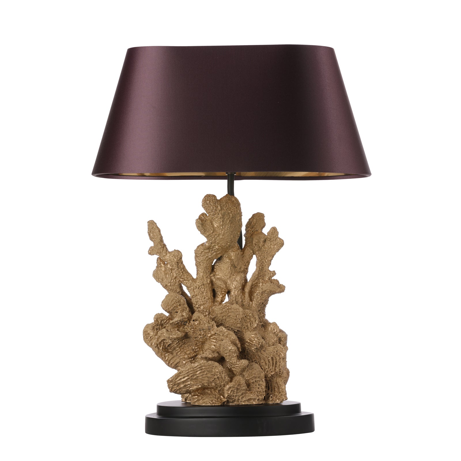 Korallion Table Lamp In Chalk White/Gold And Black Base Only E27