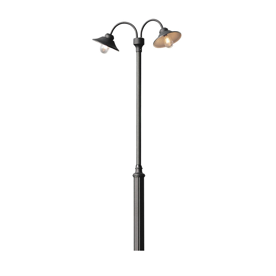 Vega Twin Head Post Light - Matt Black