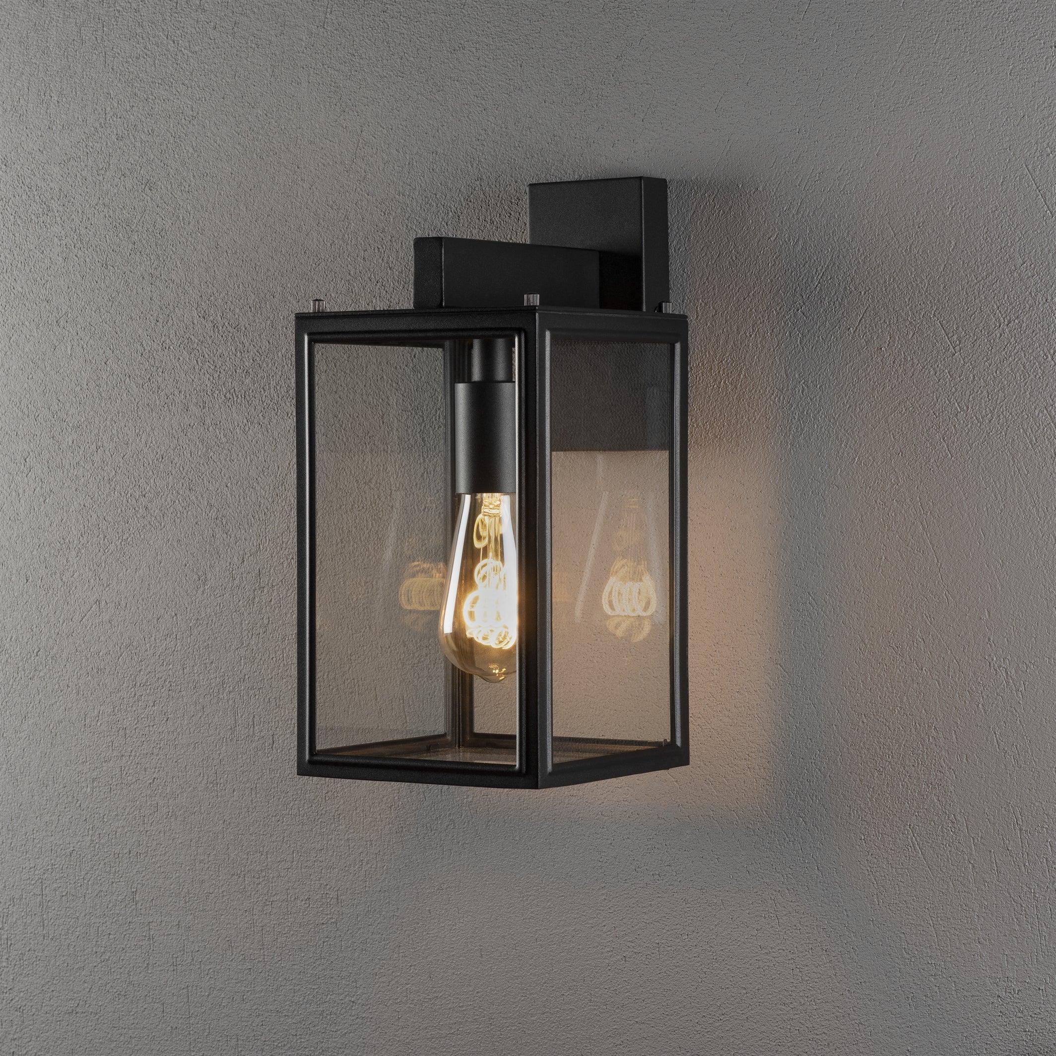 Carpi Wall Up/Down E27- Black with Clear Glass