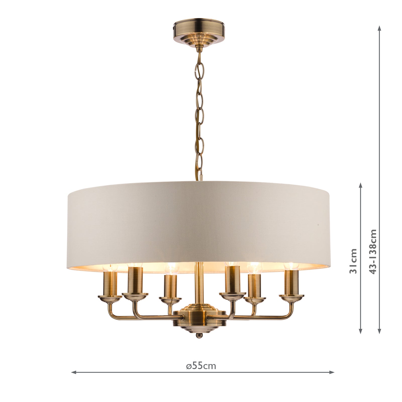Sorrento 6Lt Pendant Various Finishes