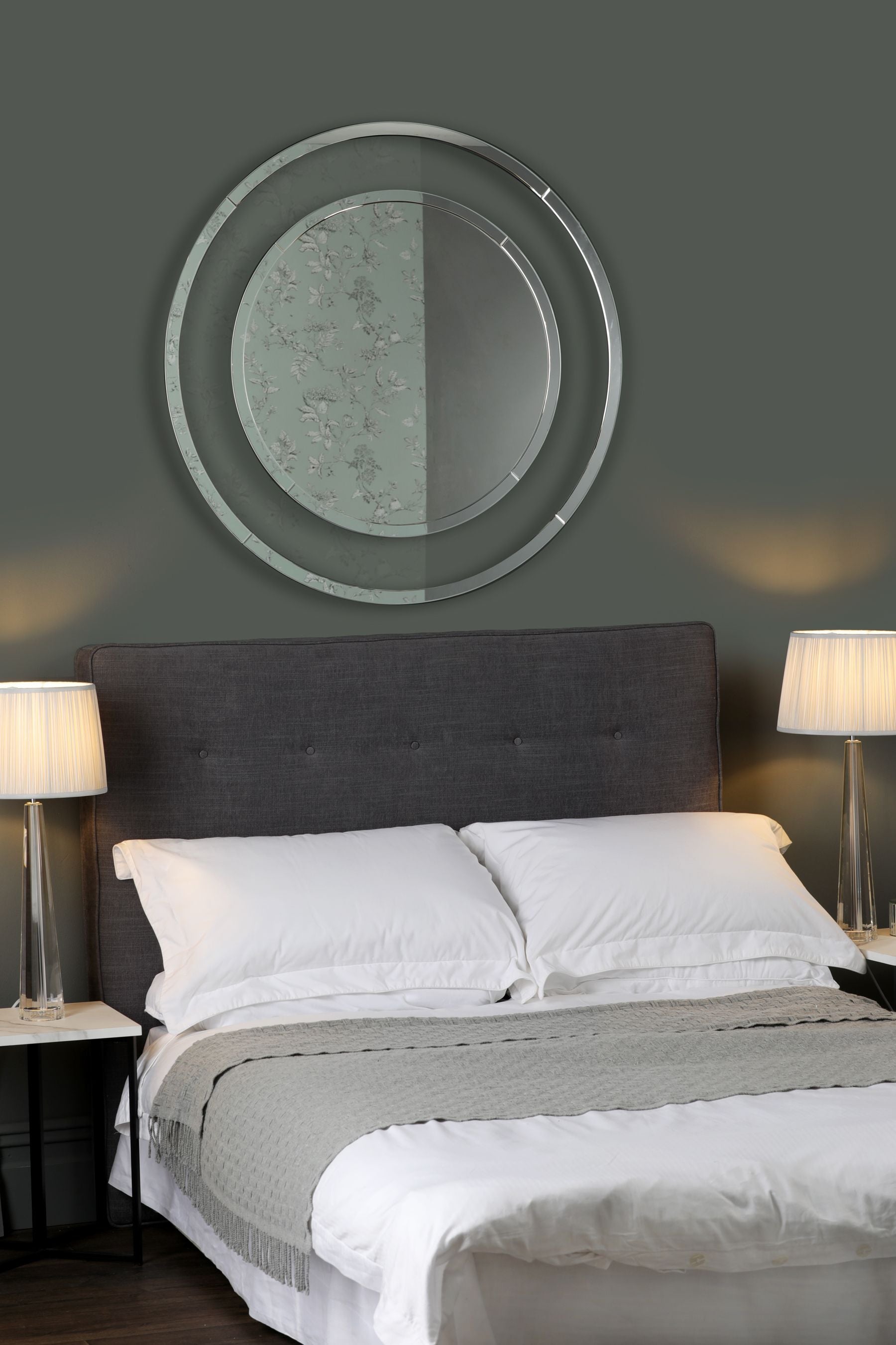 Evie Round Mirror Clear Frame - Small and Large