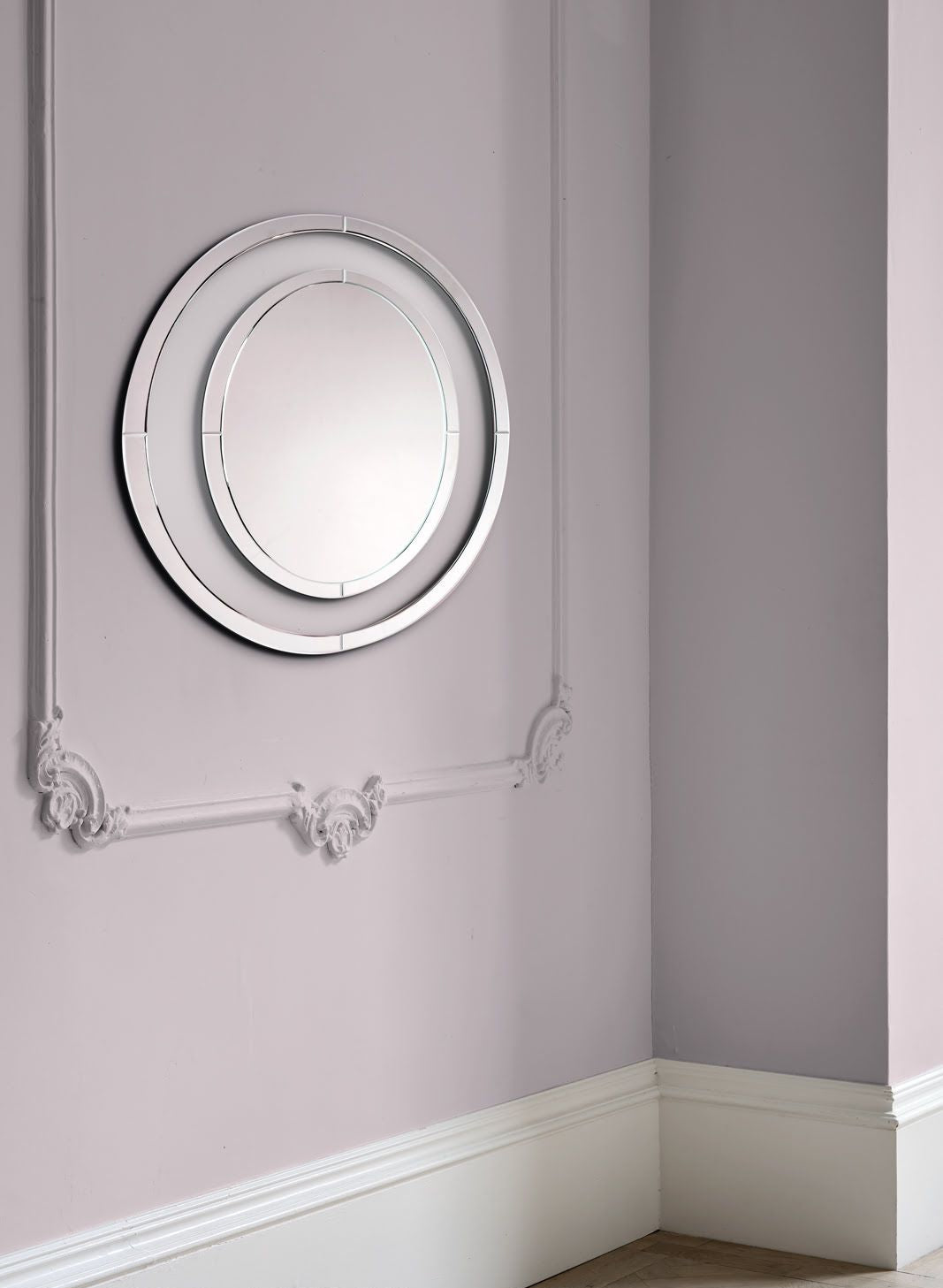 Evie Round Mirror Clear Frame - Small and Large