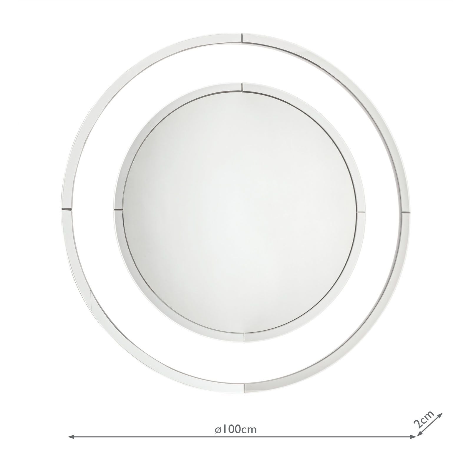 Evie Round Mirror Clear Frame - Small and Large