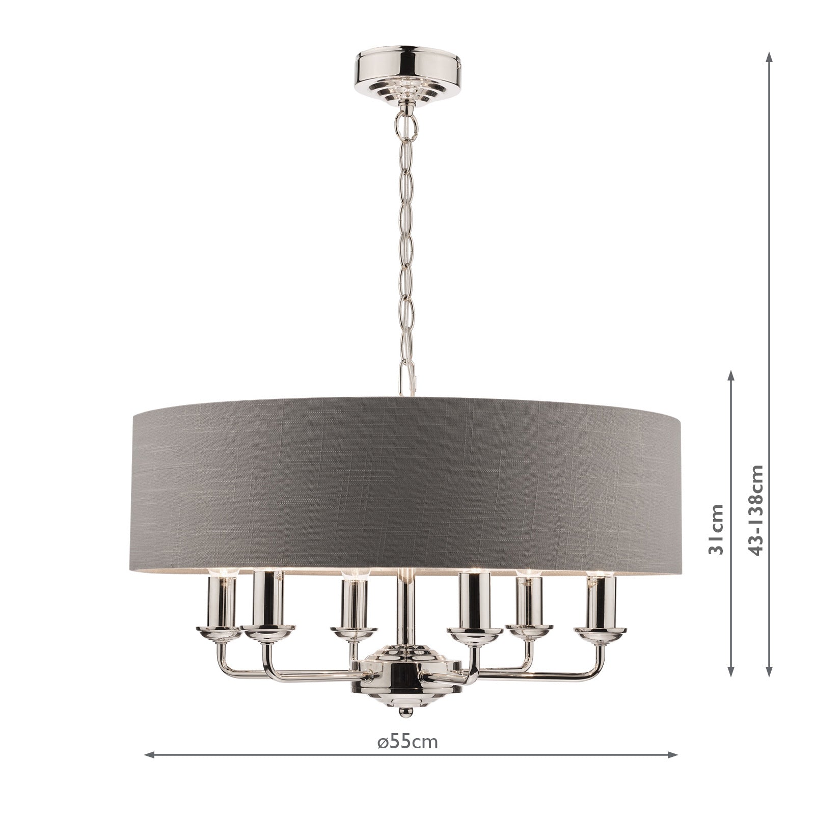 Sorrento 6Lt Pendant Various Finishes