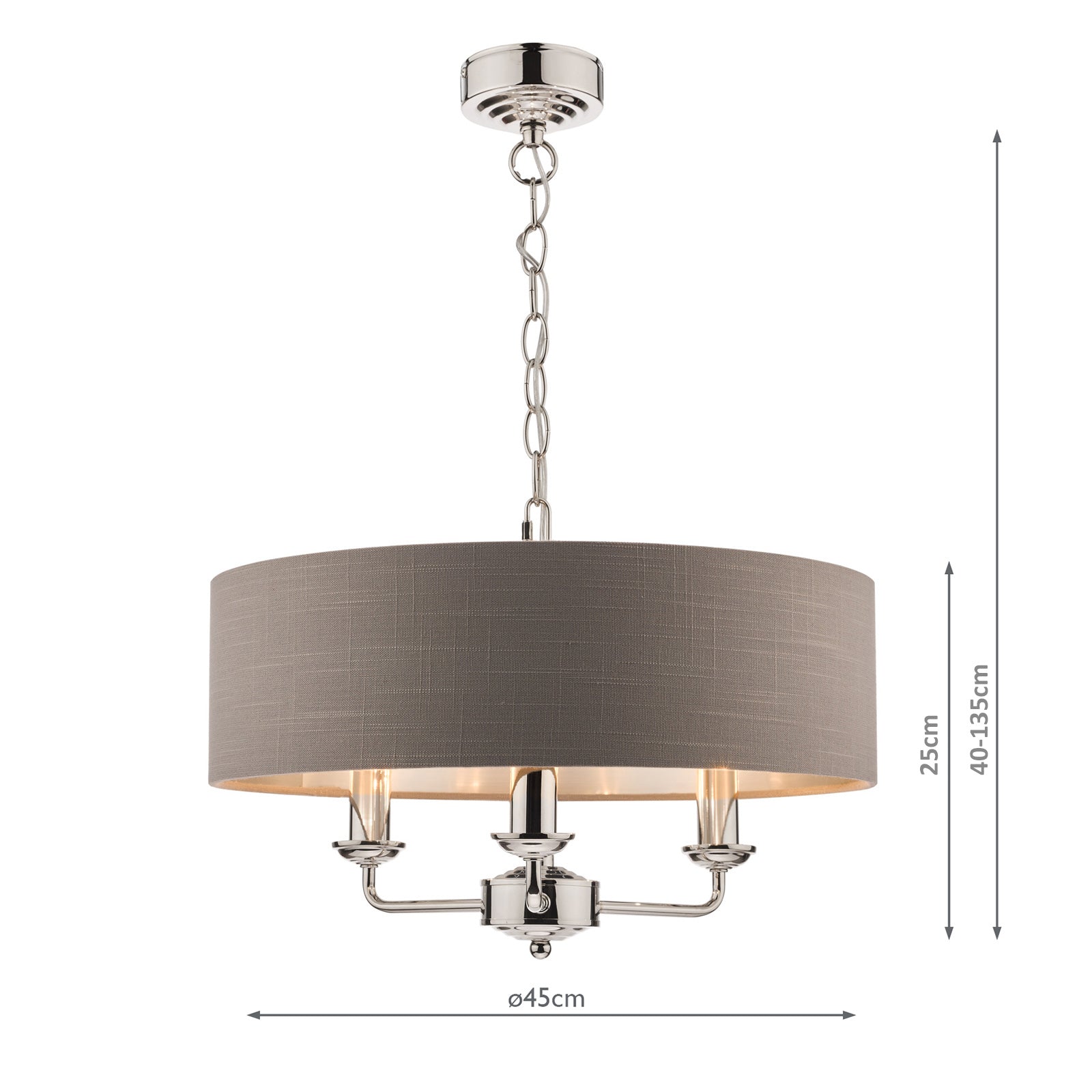 Nicole 3Lt Pendant Various Finishes