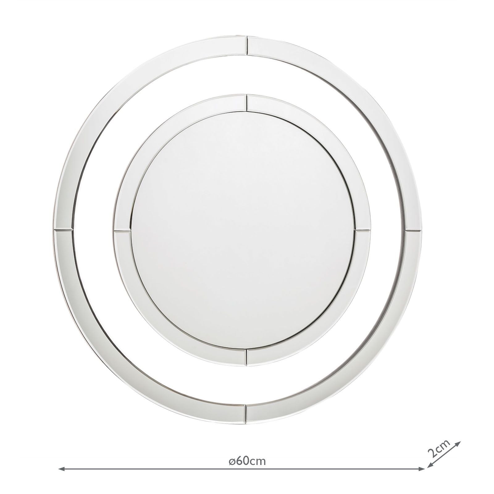 Evie Round Mirror Clear Frame - Small and Large
