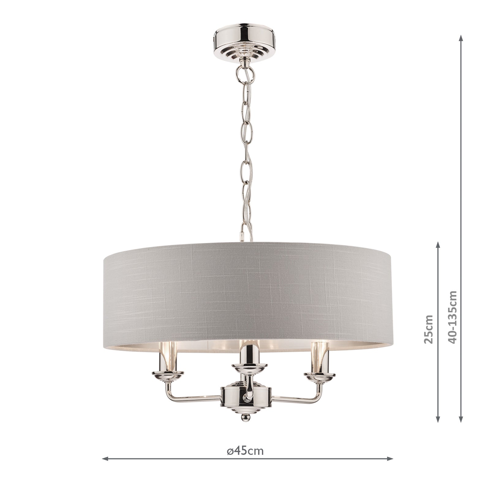 Nicole 3Lt Pendant Various Finishes