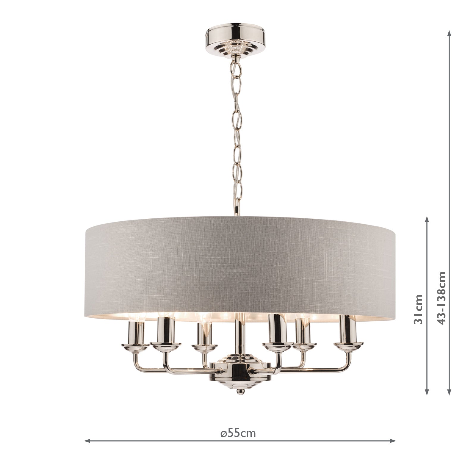 Sorrento 6Lt Pendant Various Finishes