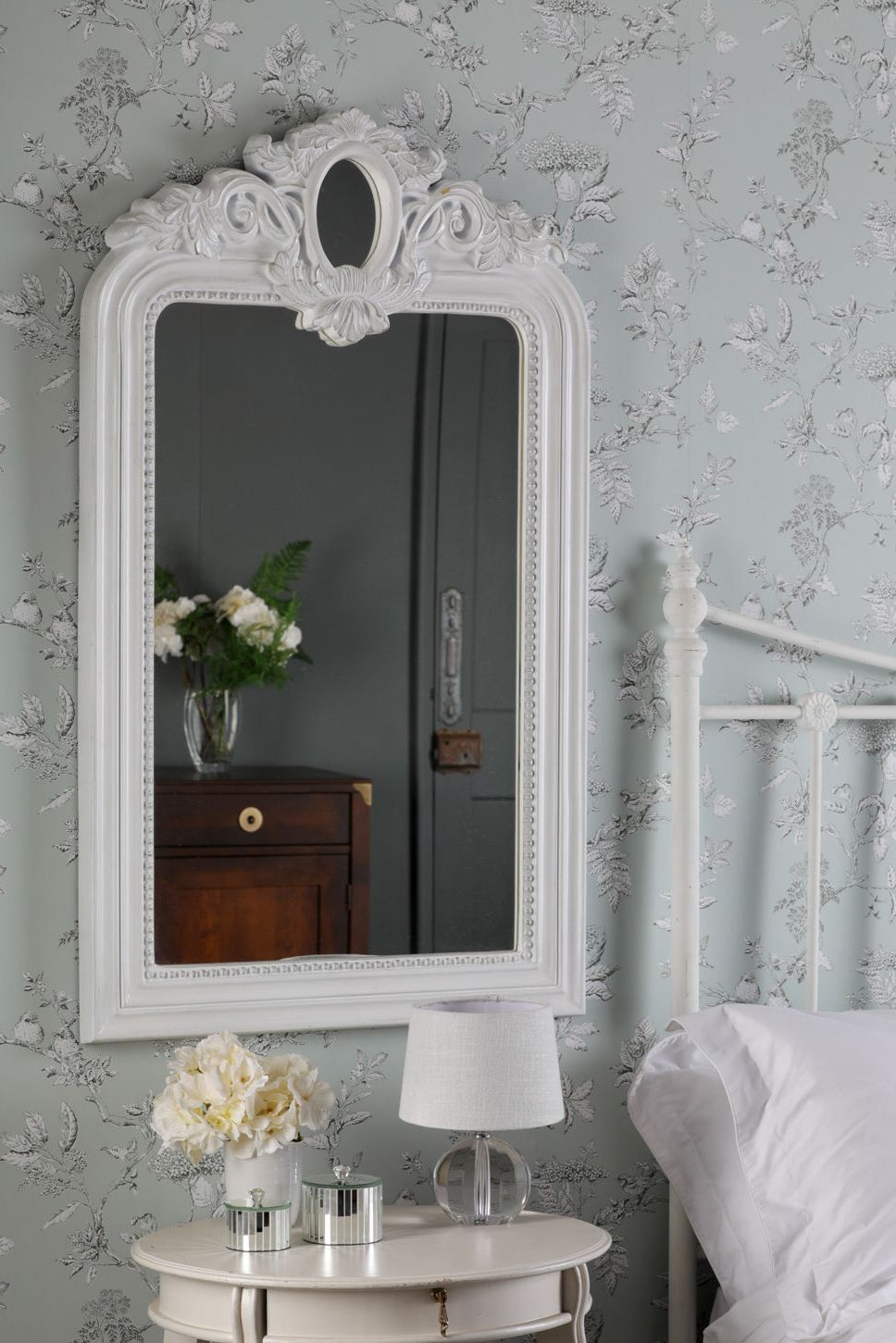 Alana Rectangle Mirror Distressed Ivory 120 x 71cm
