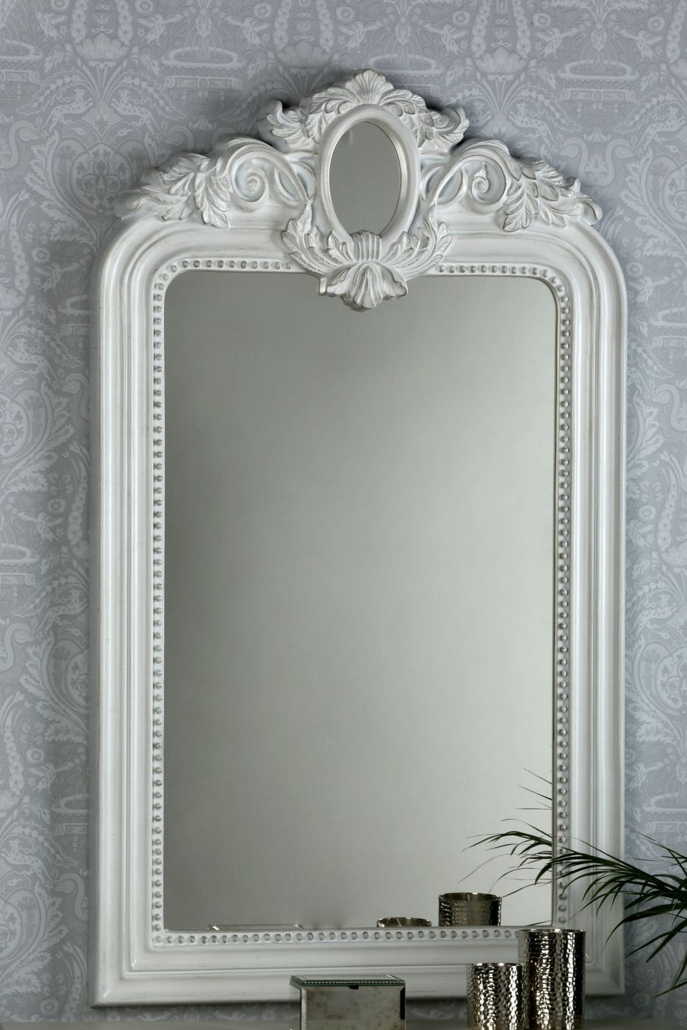 Alana Rectangle Mirror Distressed Ivory 120 x 71cm
