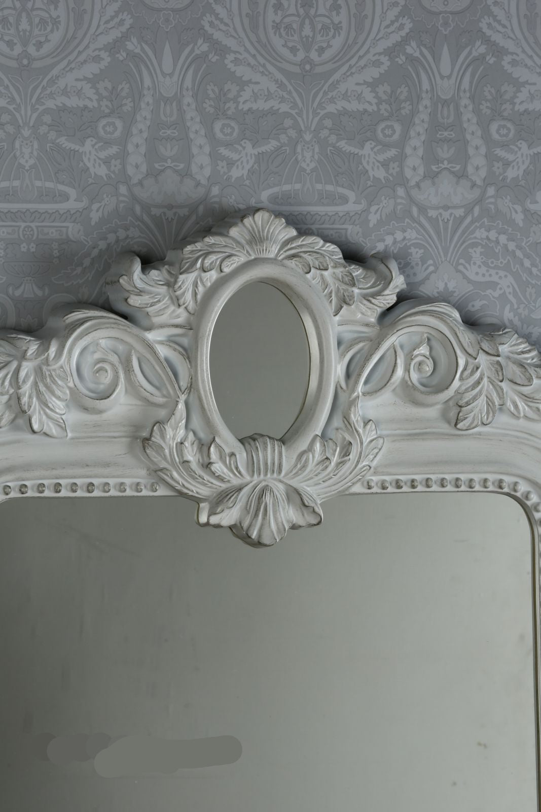 Alana Rectangle Mirror Distressed Ivory 120 x 71cm