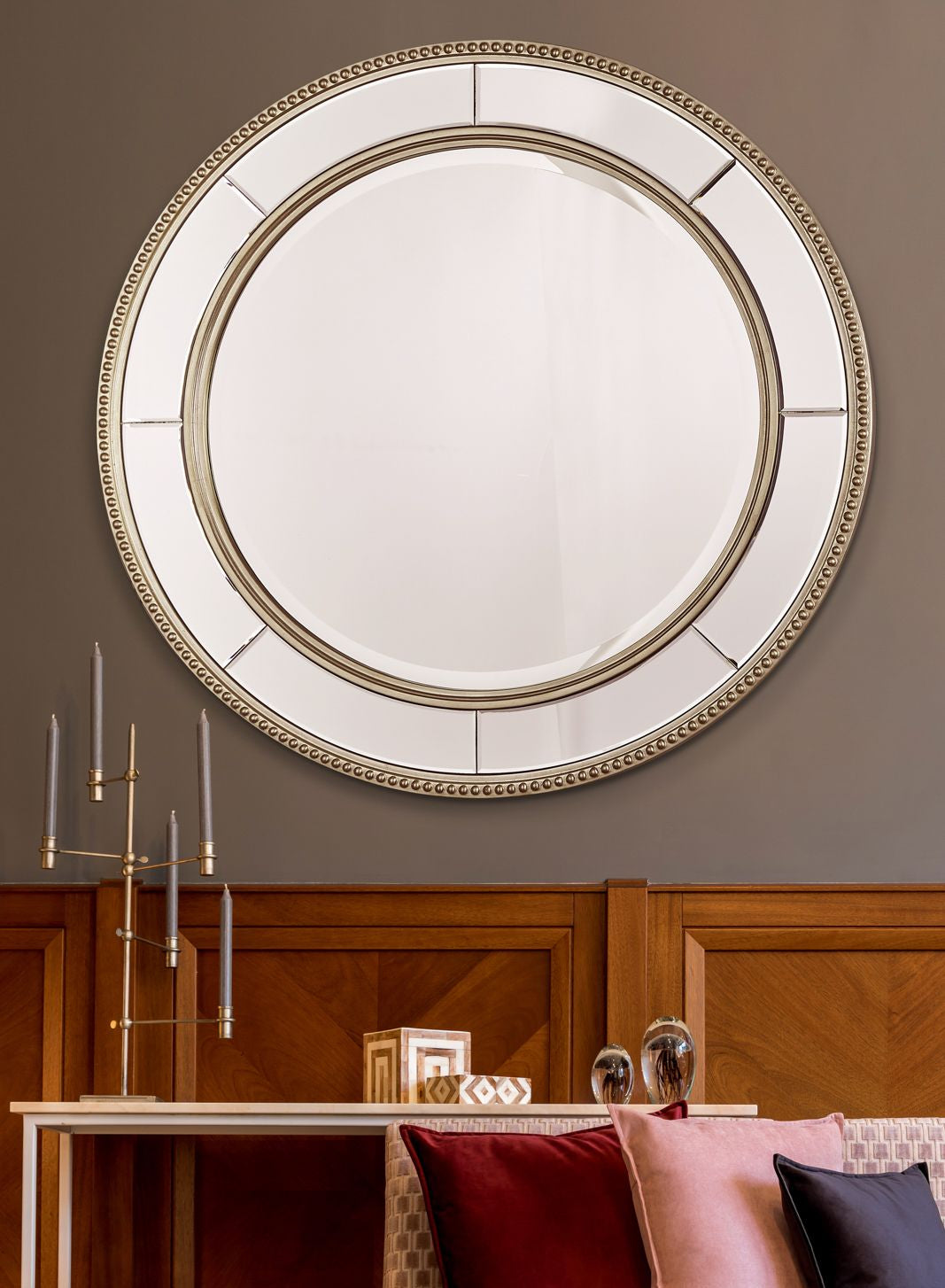 Nolton Mirror - Distressed Glass - Round and Oval