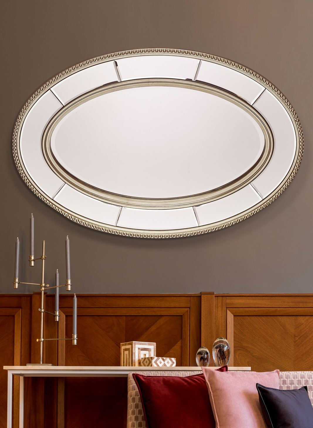 Nolton Mirror - Distressed Glass - Round and Oval