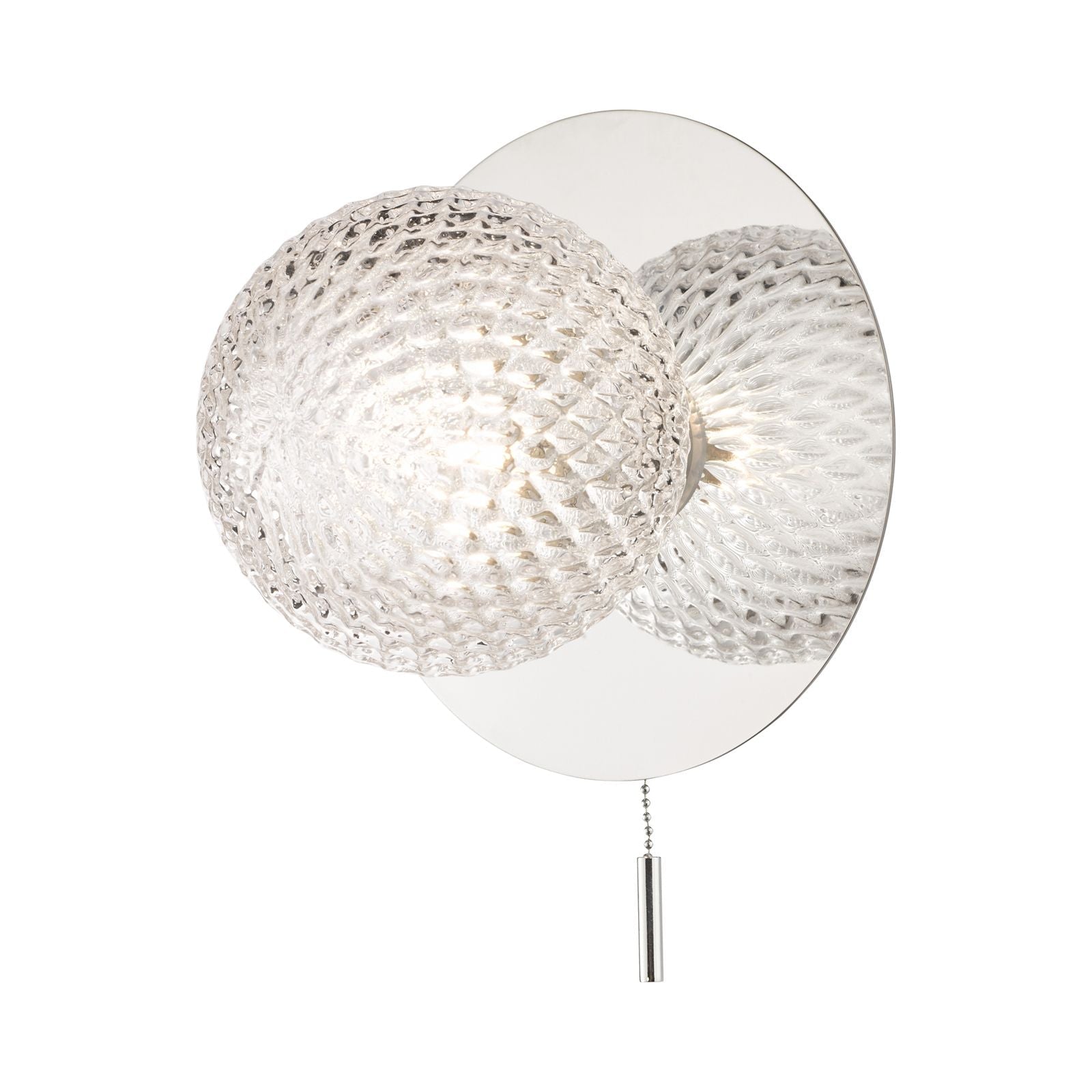 Prague Bathroom Wall Light Polished Chrome/Satin Brass Glass IP44 G9