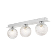 Prague 3lt Bathroom Wall Light Polished Chrome/Satin Brass Glass IP44 G9