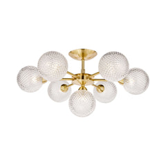 Atherton 7Lt Semi Flush Satin Brass