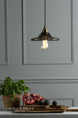 Pippa Pendant Aged Brass Smoked Glass