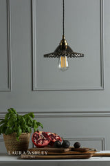 Pippa Pendant Aged Brass Smoked Glass