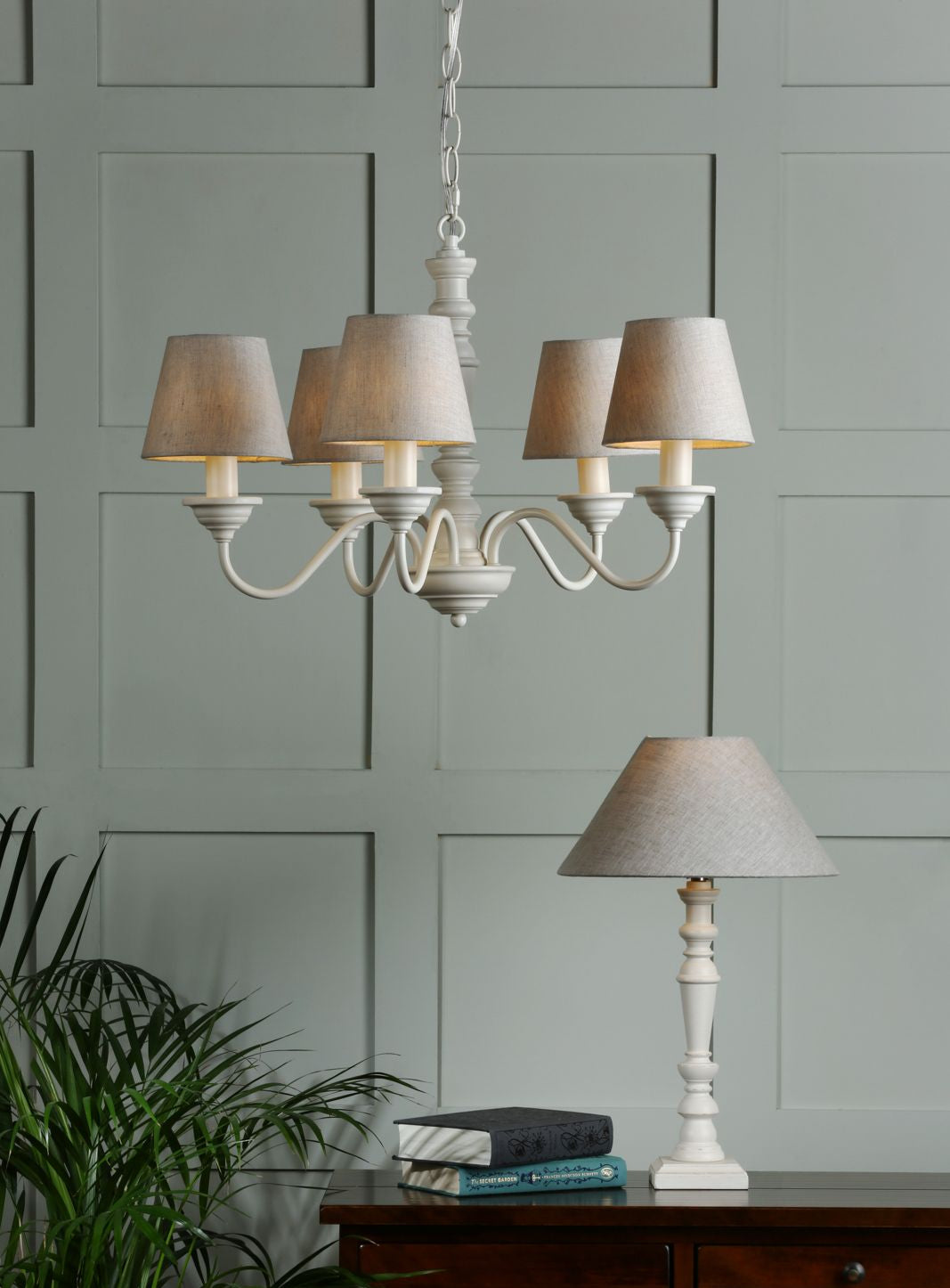 Tate 5lt Pendant Distressed Off White Fitting Only