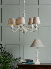 Tate 5lt Pendant Distressed Off White Fitting Only