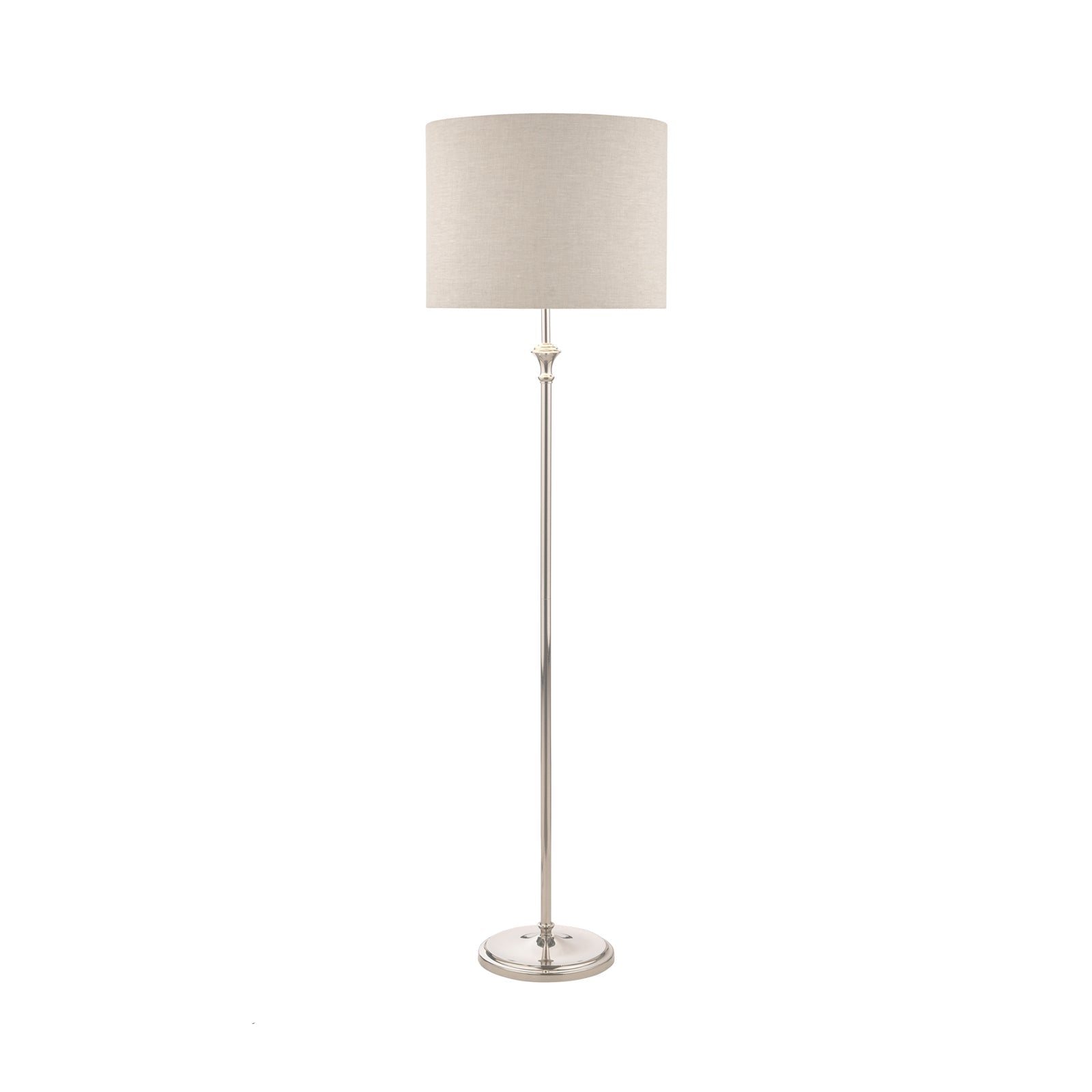 Highgrove Floor Lamp Matt Antique Brass/Polished Chrome With Shade E27