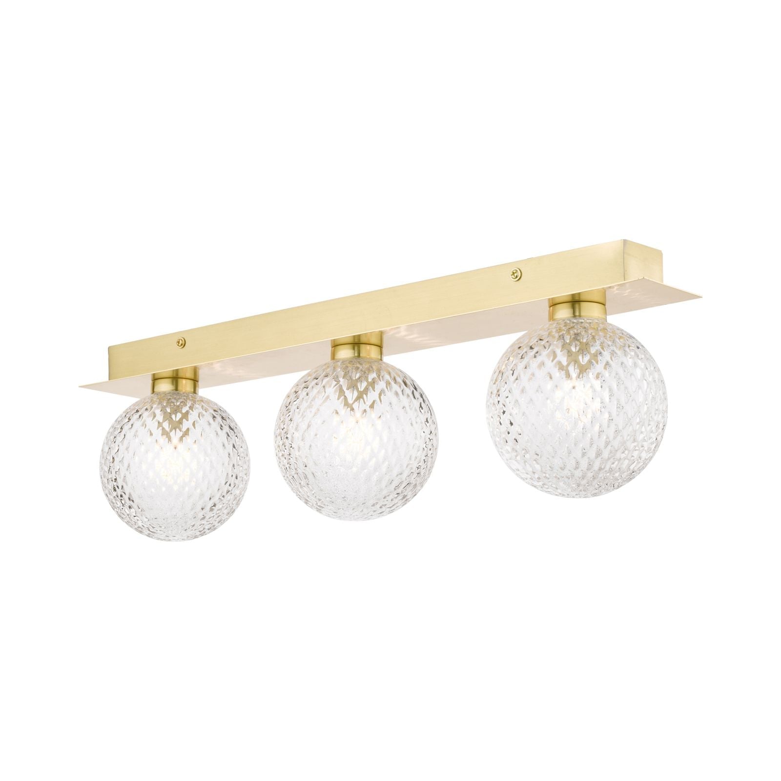 Prague 3lt Bathroom Wall Light Polished Chrome/Satin Brass Glass IP44 G9