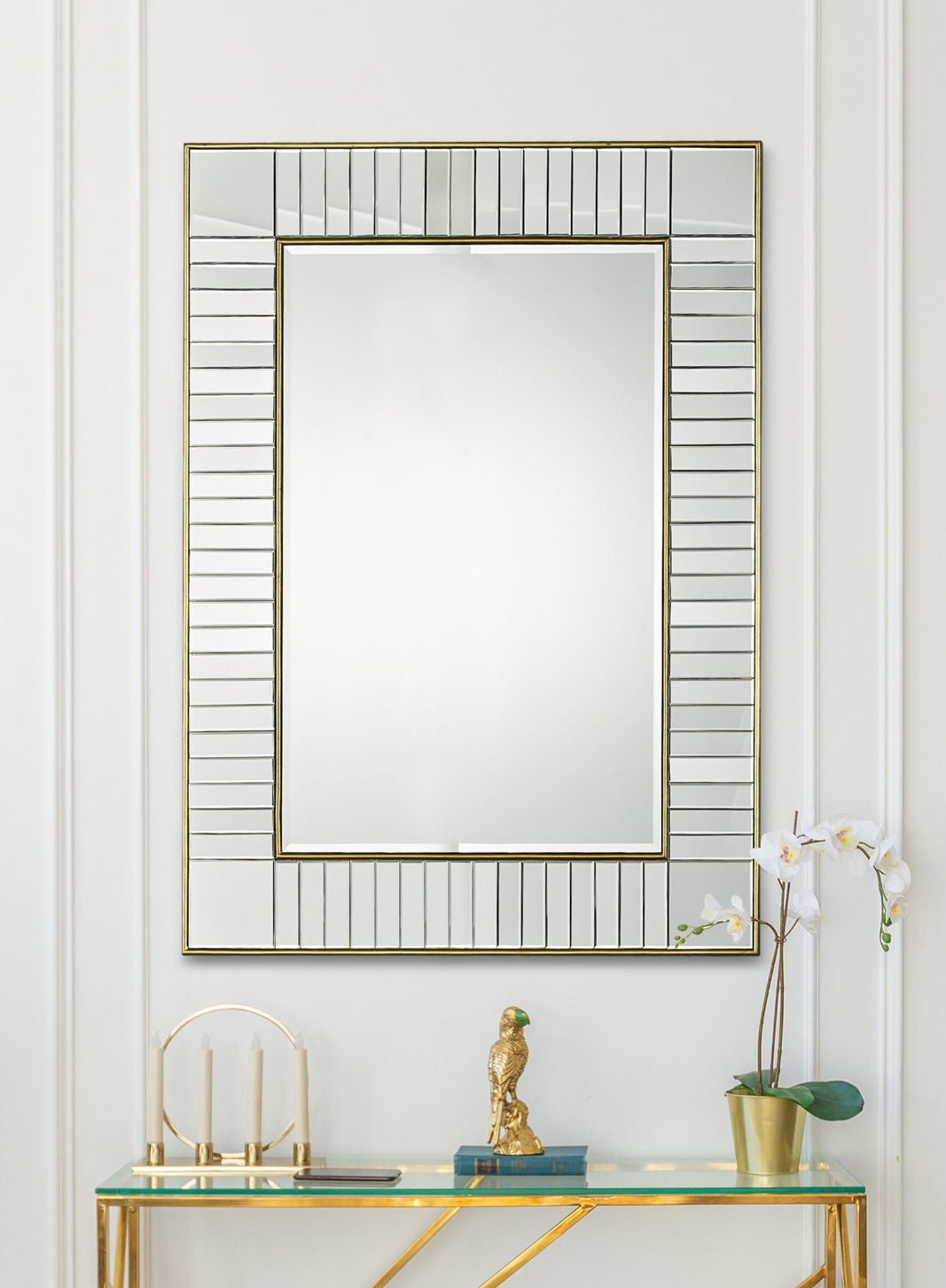 Clemence Mirror Gold Leaf - Rectangle and Square