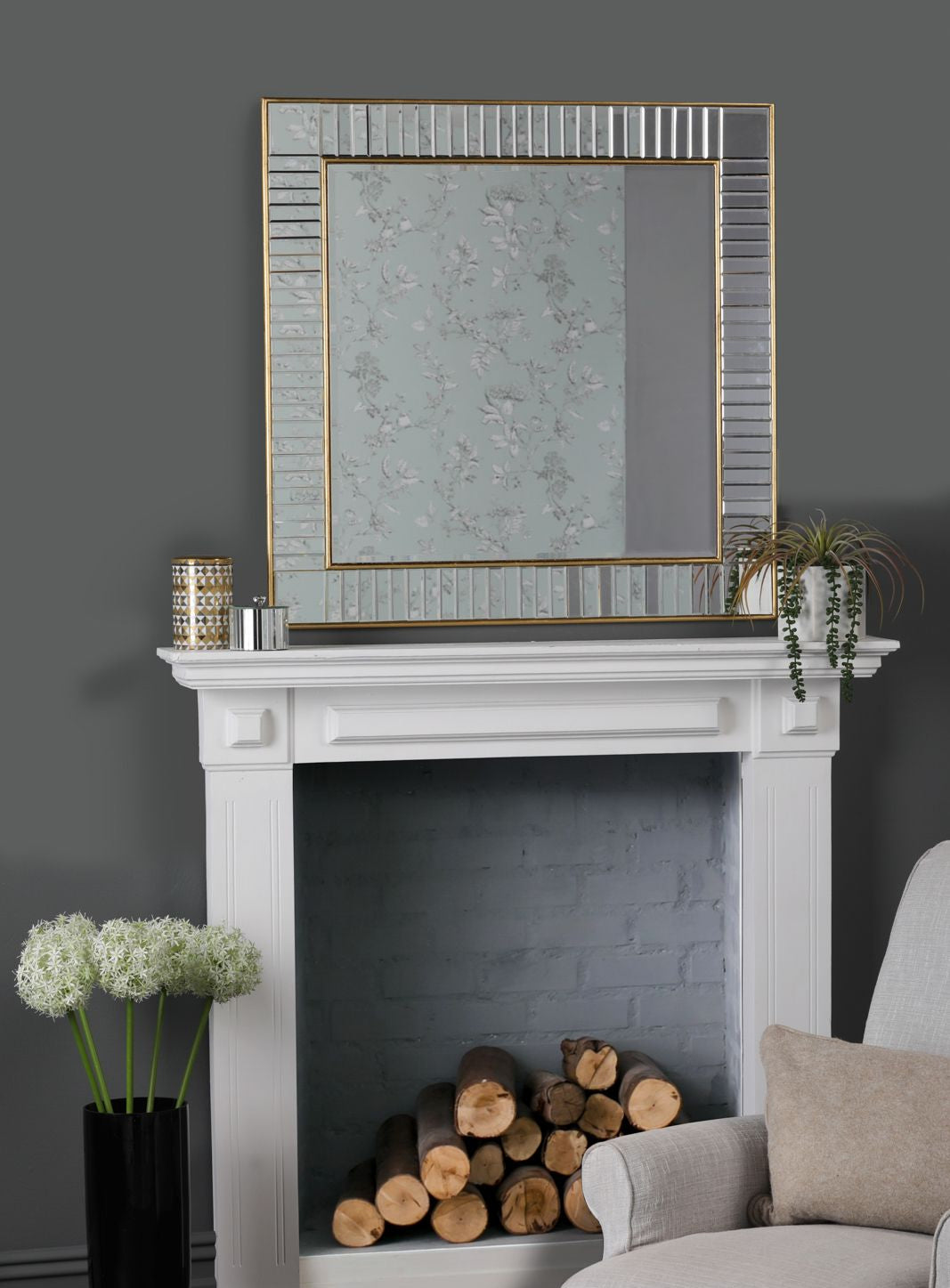 Clemence Mirror Gold Leaf - Rectangle and Square