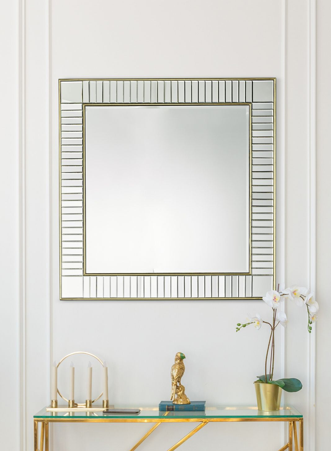 Clemence Mirror Gold Leaf - Rectangle and Square