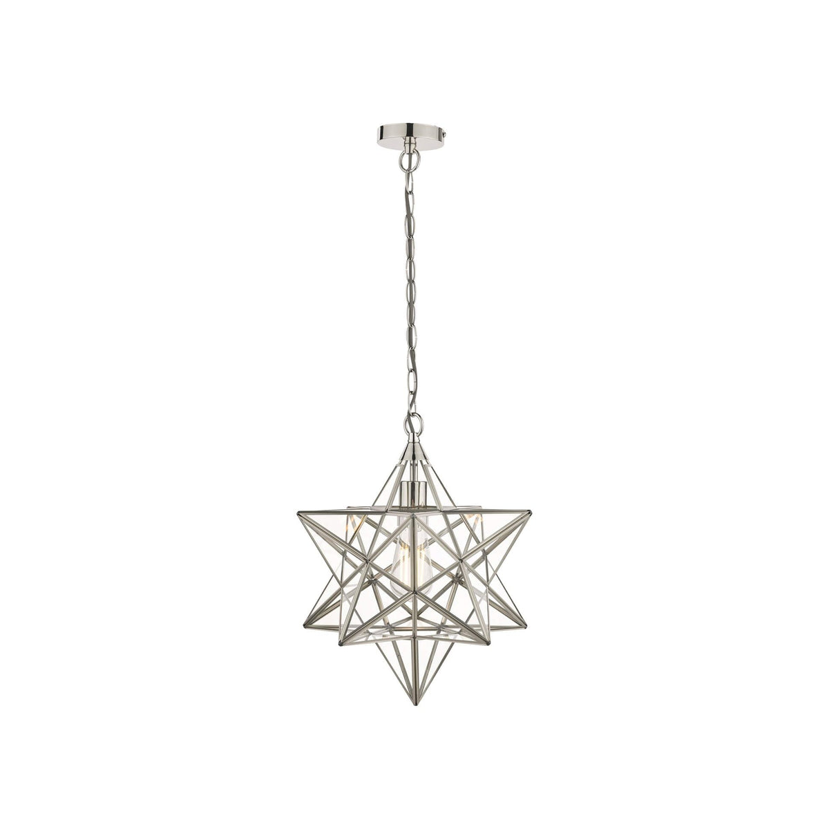 Large Star Pendant Silver Glass