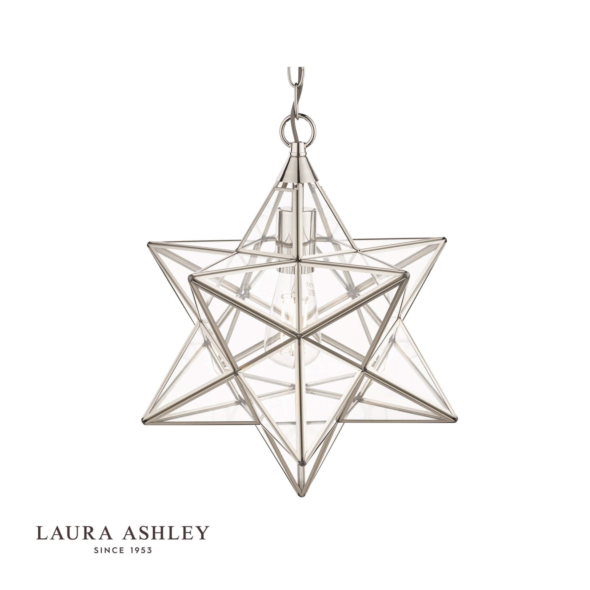 Large Star Pendant Silver Glass