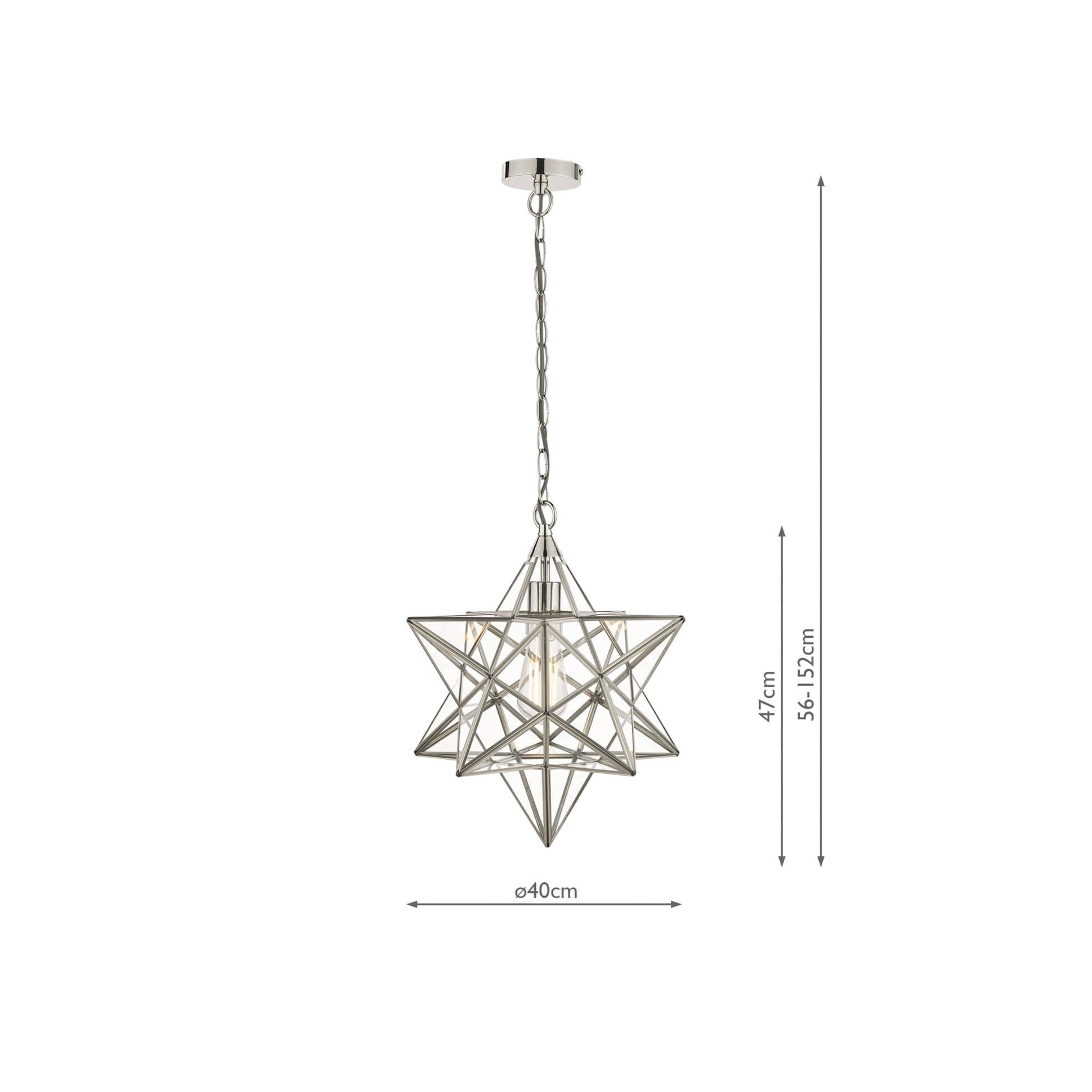Large Star Pendant Silver Glass