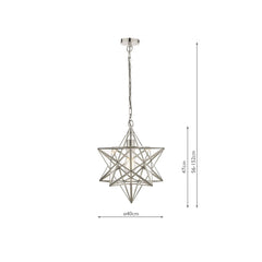 Large Star Pendant Silver Glass