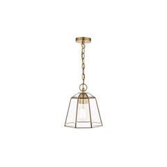 Clayton Pendant- Polished Silver/ Antique Brass Glass