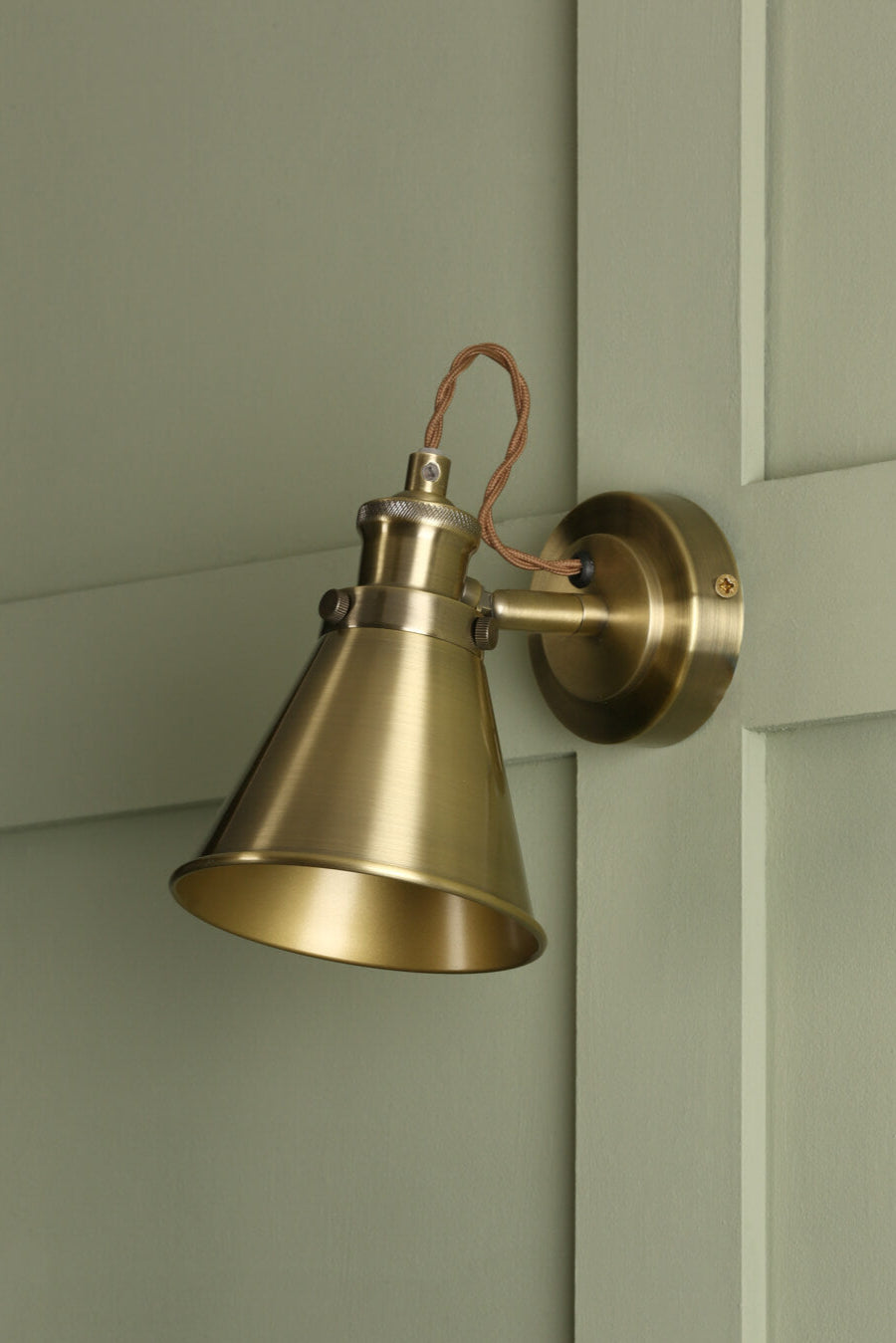 Rufus Single Spotlight Industrial Nickel/Antique Brass E14