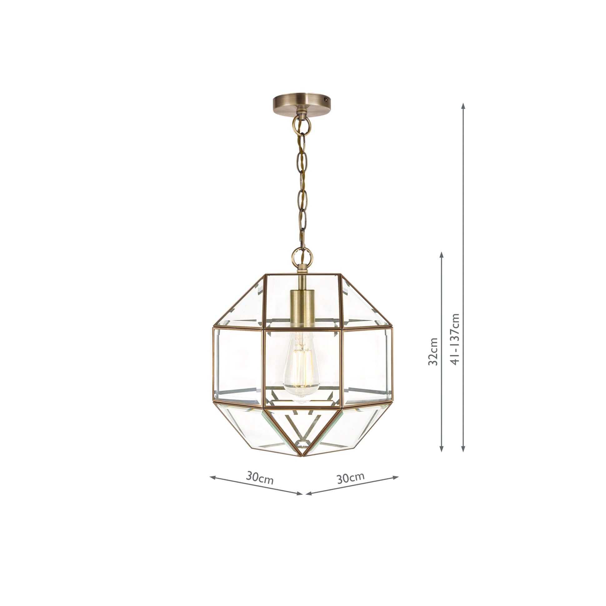 Blackwell Pendant Antique Brass Glass