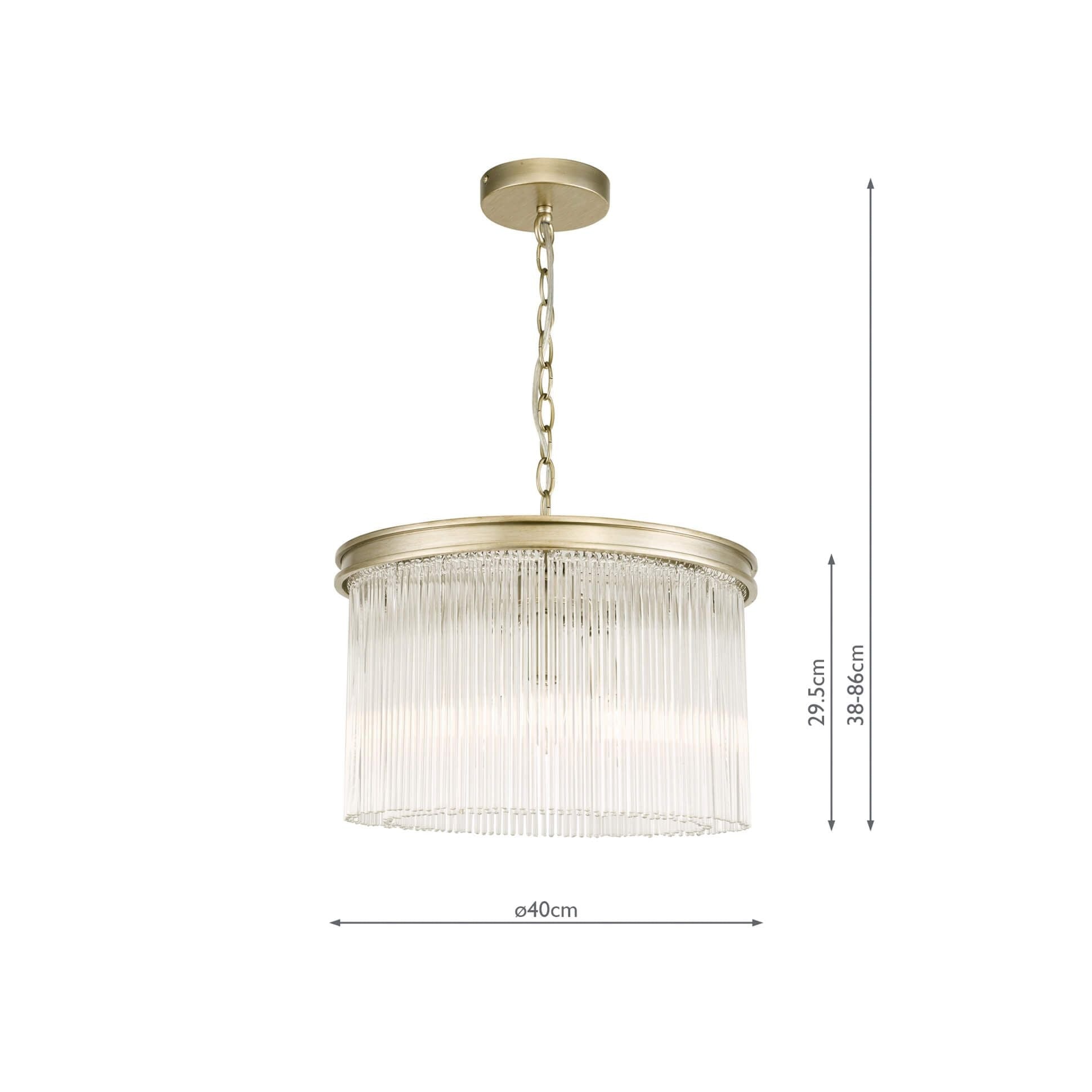 Manon 3Lt Pendant - Champagne Clear Glass