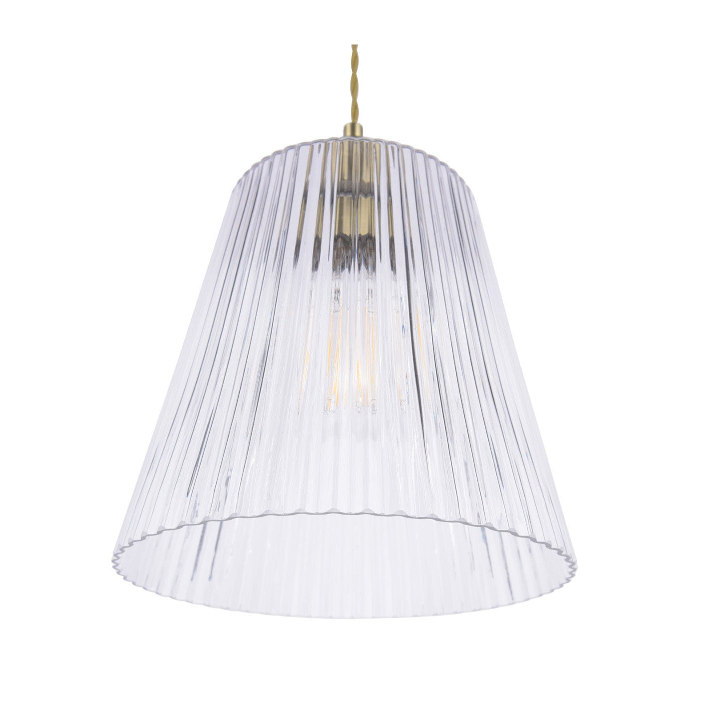 Callaghan Grand Pendant Antique Brass & Ribbed Glass E27