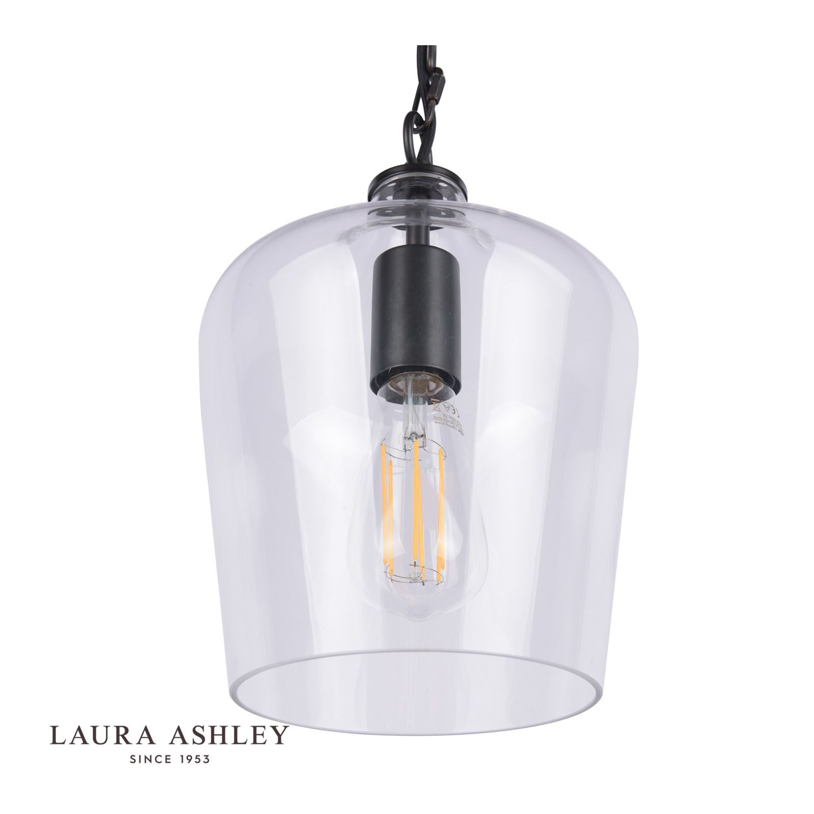Ockley Single Pendant- Antique Brass/ Black and Champagne Glass