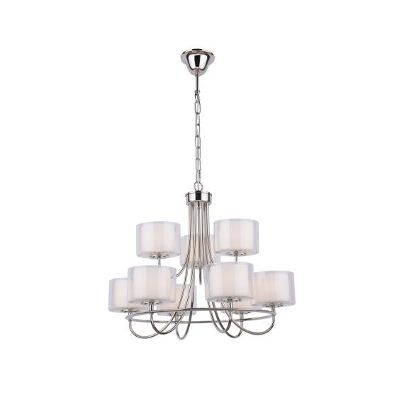 Southwell 3/5/9 Light Armed Pendant Antique Brass and Opal Glass