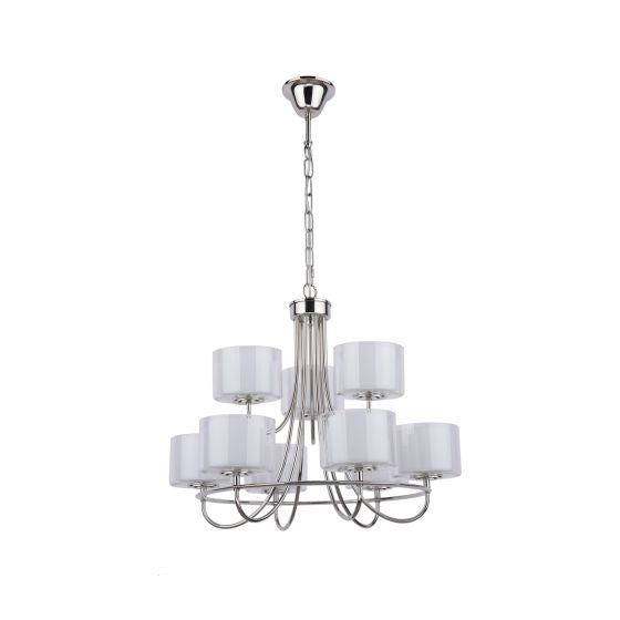 Southwell 3/5/9 Light Armed Pendant Antique Brass and Opal Glass