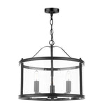 Harrington 3/5 Light Pendant Matt Black and Glass