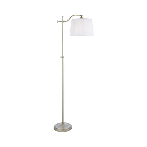 Hemsley Floor Lamp Antique Brass and Ivory With Shade