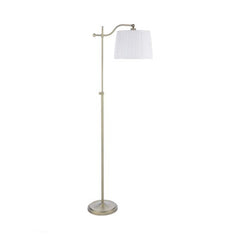Hemsley Floor Lamp Antique Brass and Ivory With Shade