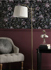 Hemsley Floor Lamp Antique Brass and Ivory With Shade
