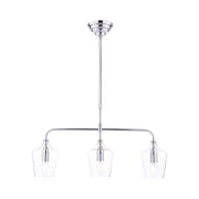 Ockley 3 Light Bar Pendant Polished Chrome and Glass