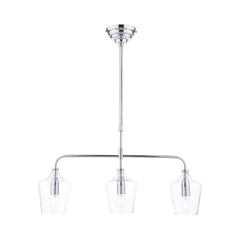 Ockley 3 Light Bar Pendant Polished Chrome and Glass