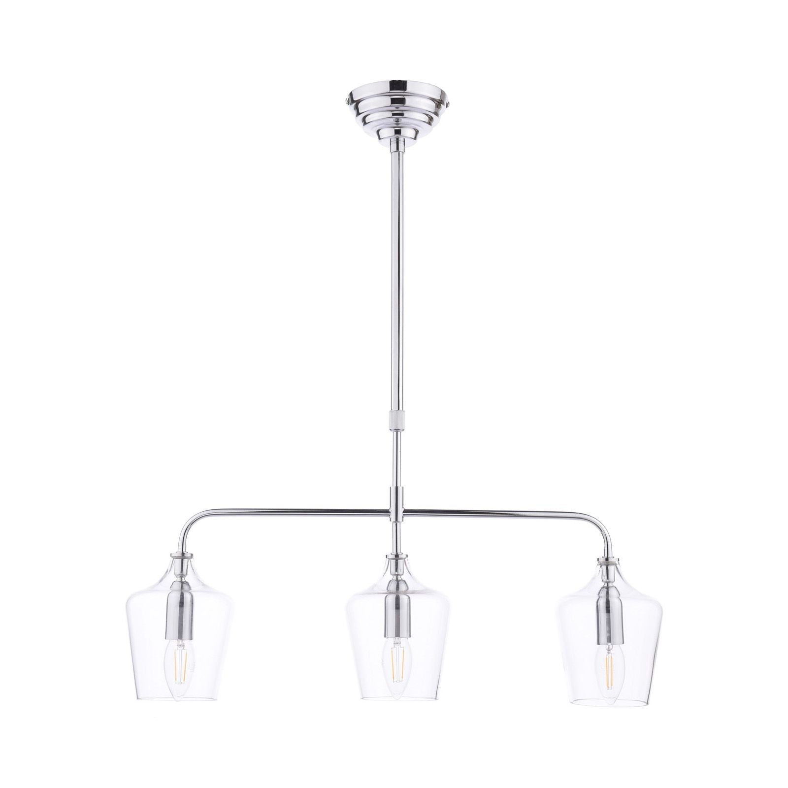 Ockley 3 Light Bar Pendant Polished Chrome and Glass