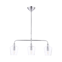 Ockley 3 Light Bar Pendant Polished Chrome and Glass